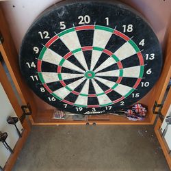 DART BOARD AND CABINET
