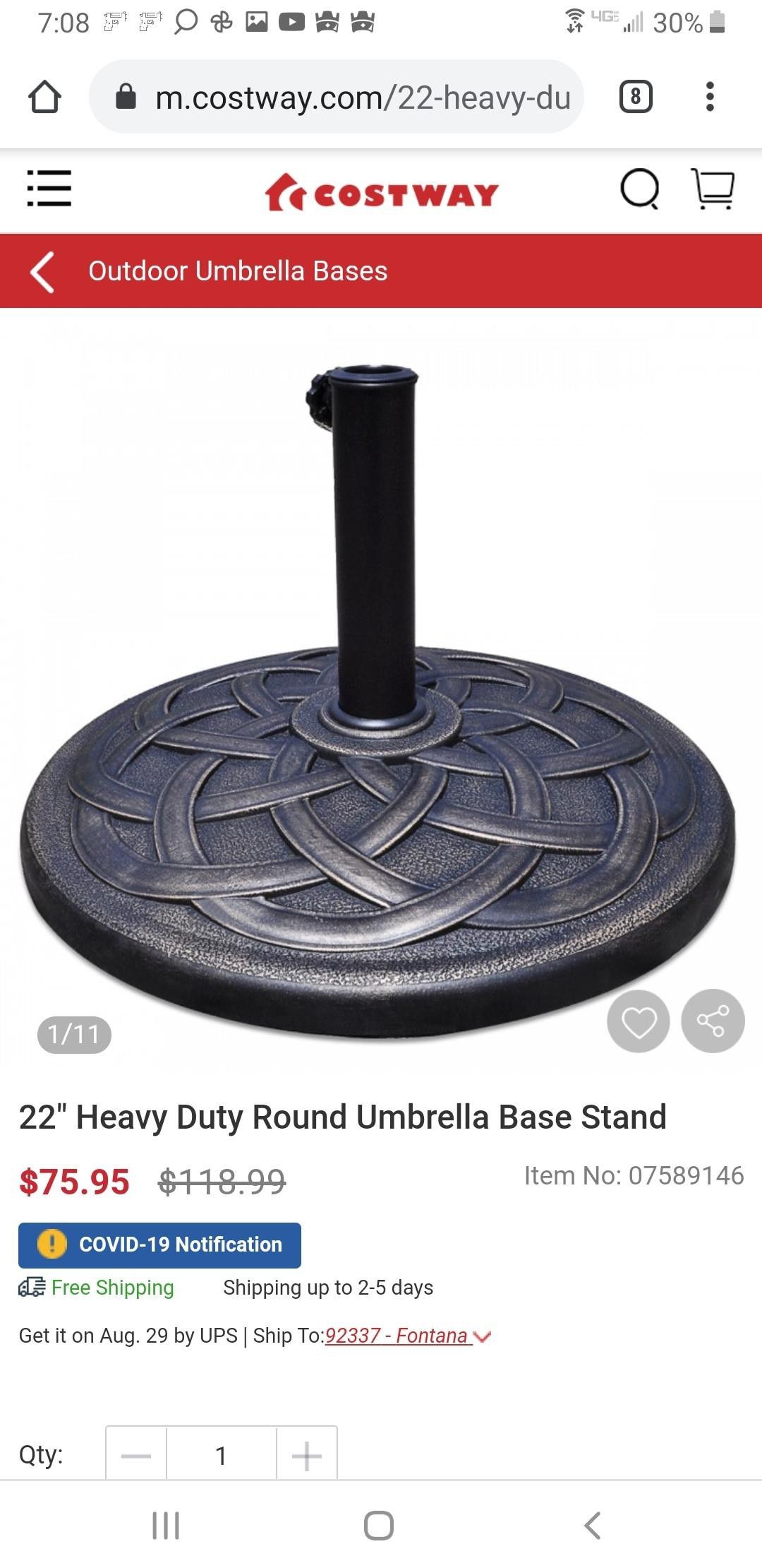 Heavy Duty umbrella stand!! Umbrella Base