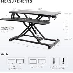 VIVO 32 inch Desk Converter, K Series