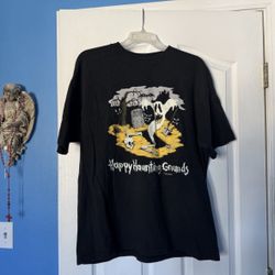 Vintage 90s Single Stitch Halloween Haunting Grounds Brieland Graphics TShirt XL