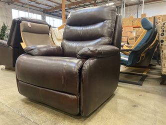 Chocolate Brown Leather Power Recliner