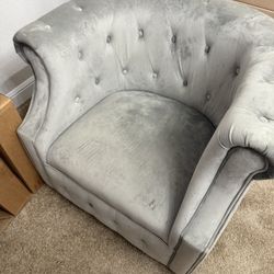 Set Of Two Swivel Microfiber Chairs 