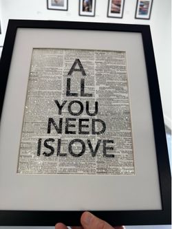 All You Need is Love . Beautiful hand-embellished fine art print