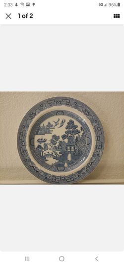 WEDGWOOD WILLOW SALAD PLATE BLUE AND WHITE CHINA WEDGWOOD ENGLAND