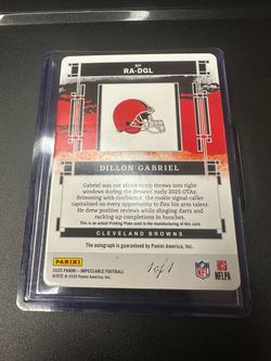 2025 Panini Impeccable Dillon Gabriel 1/1 Rookie Printing Plate Auto Browns