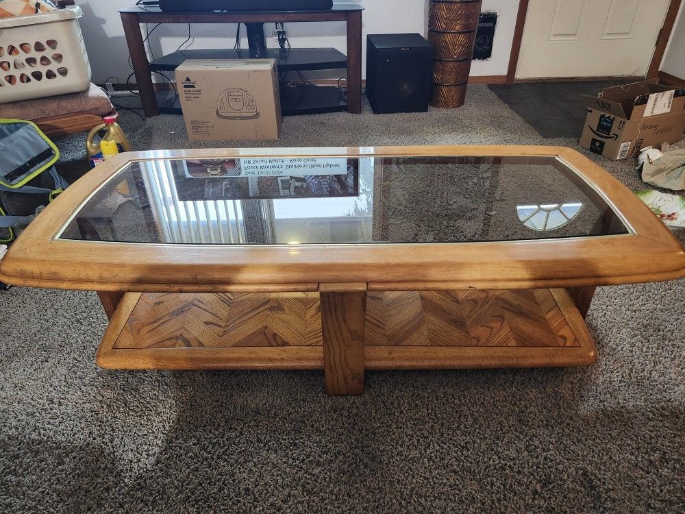 Wood/Glass Coffee Table