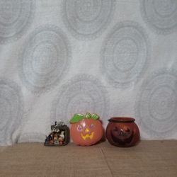 Pumpkin Candle Holder Pumpkin Candle Halloween Town Figurine