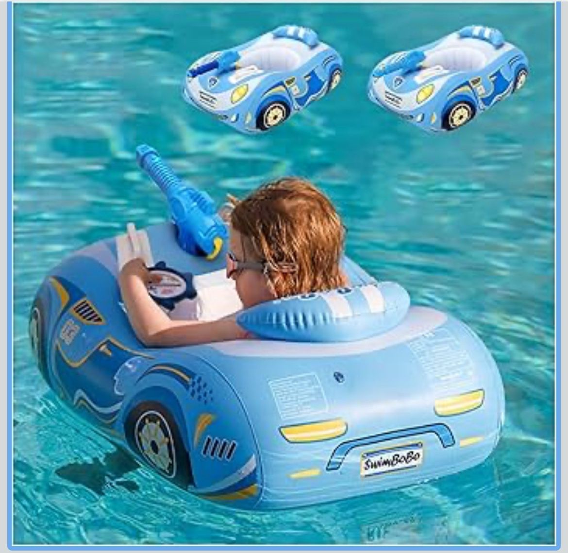 Car Toddler Pool Float with Random Water Gun, Inflatable Pool Floats ...