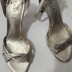 Ralph Lauren Metallic Heel Sandals Size 6