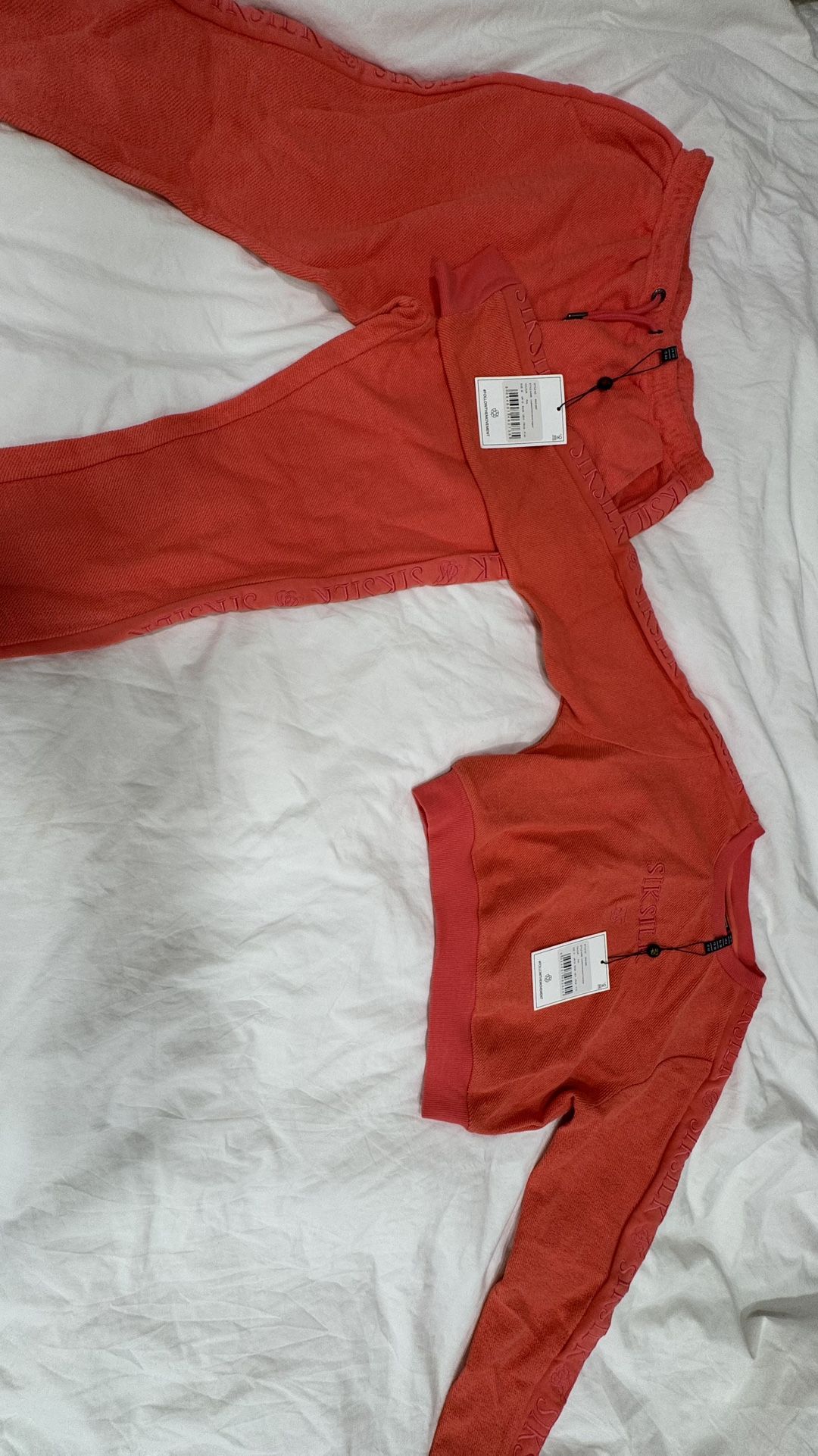 SikSilk Pink Embroidered Jogger Set (New w/ Tags) – Size S/M