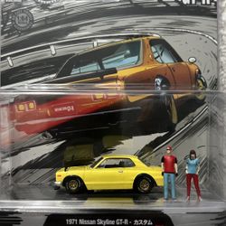 M2 Machines Diorama - 1971 Nissan Skyline GT-R - R08 Yellow Skyline - NISSAN