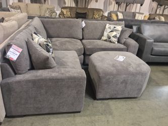Light Grey 3 Piece Plush Sectional Sale