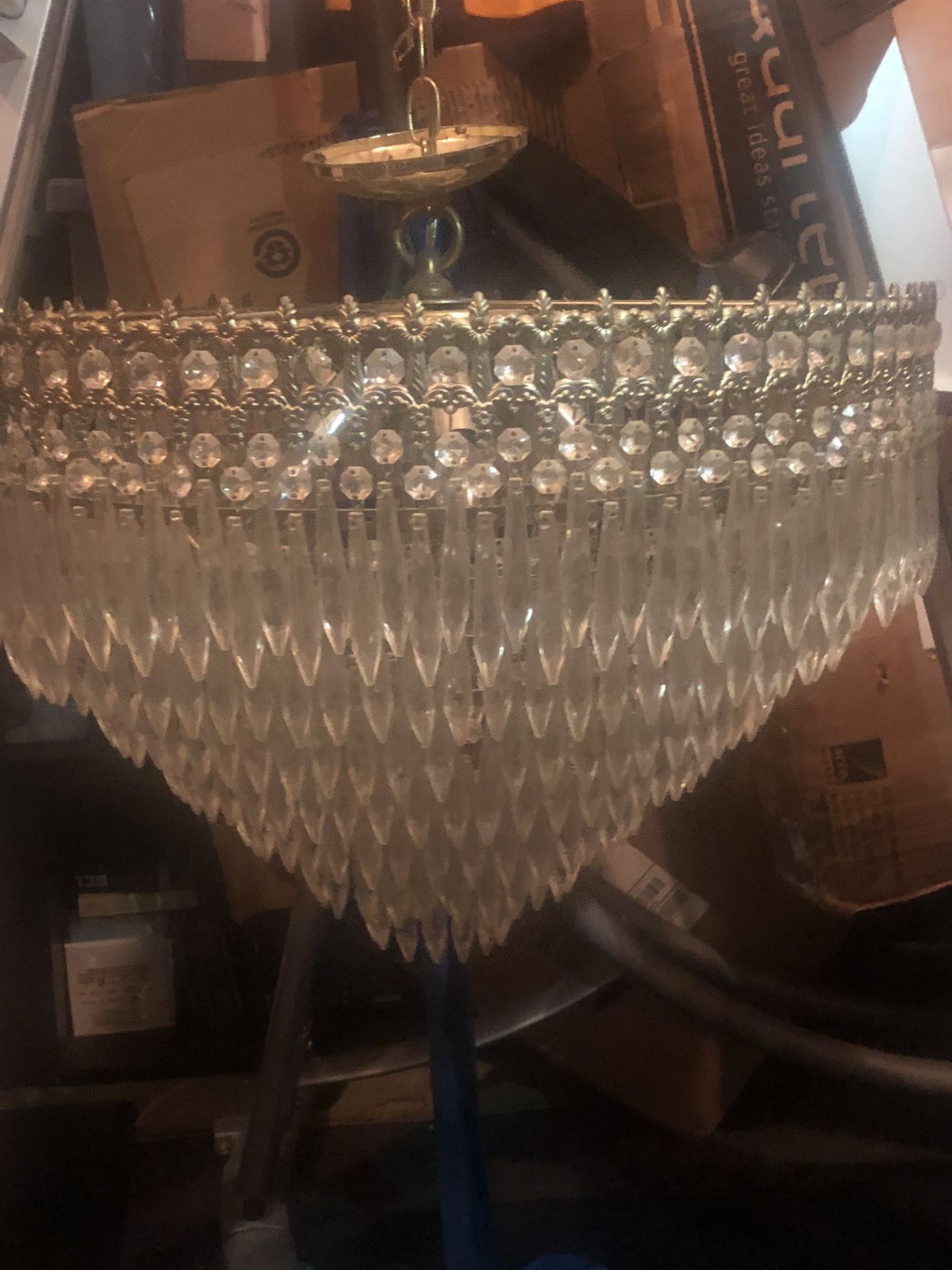 Chandelier -Crystal matching sconces (2)