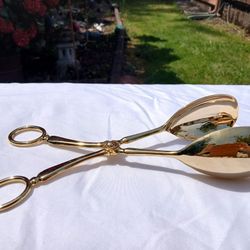 Salad Tongs-Gold Plated