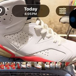 Size 10 1/2- Jordan 6 Retro Infrared White 2014 text me 2 one 3 8 four 65 one 3 7