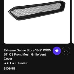 Extreme Online Store 18-21 WRX/STI CS Front Mesh MATTE BLACK Grille Vent