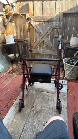 Medline Walker/Rollator, burgundy color