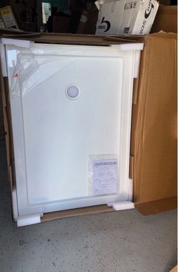 48”X34” Shower Base Corner Left Drain In White
