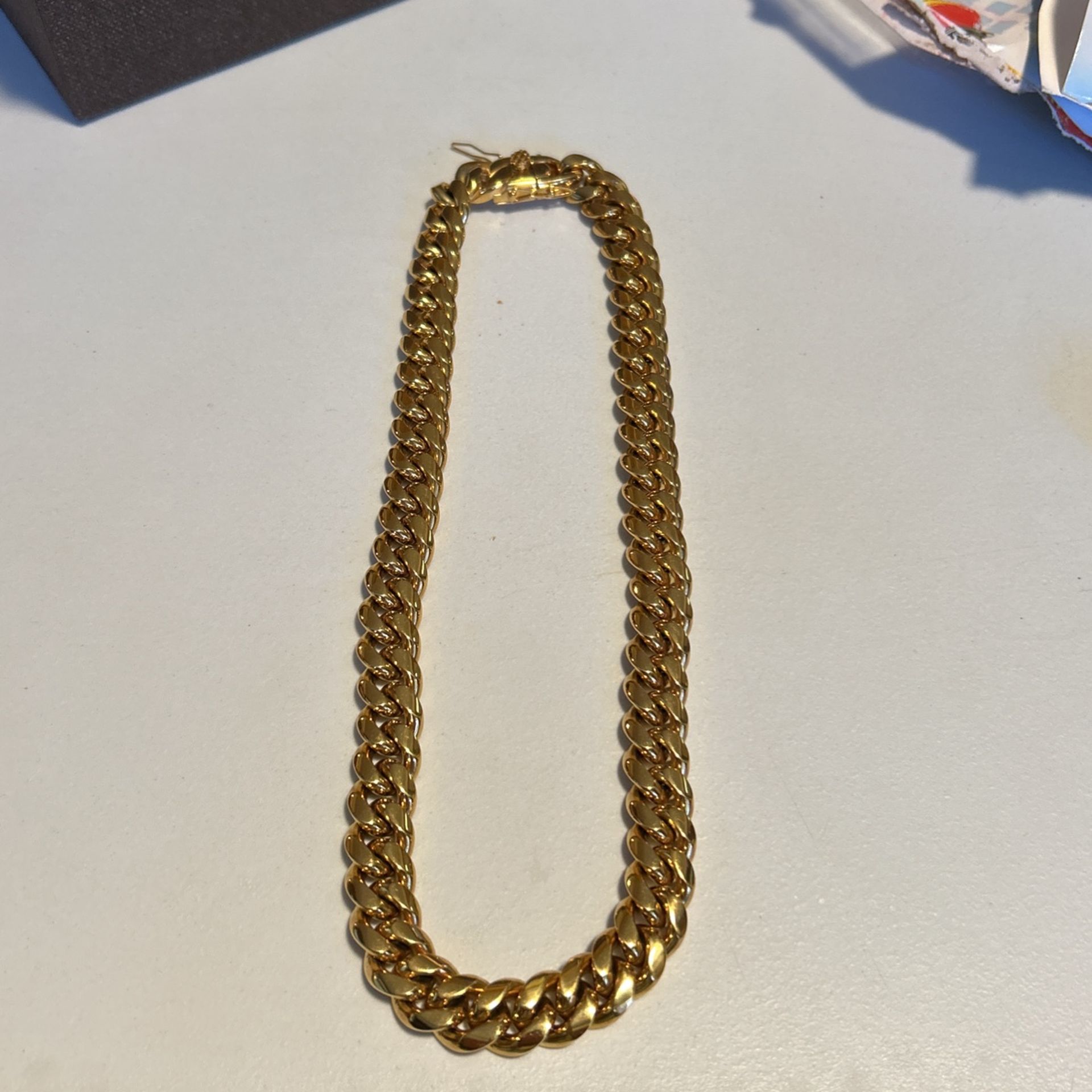 Very Heavy Men’s S.s Gold Plated  Miami Cuban Link Chain