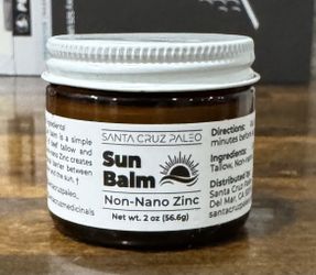 Santa Cruz Paleo, Beef Tallow Sun Balm with Non-Nano Zinc Oxide, Unscented 2oz