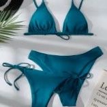 Small Bikini Deep Green With 2 Bottoms 