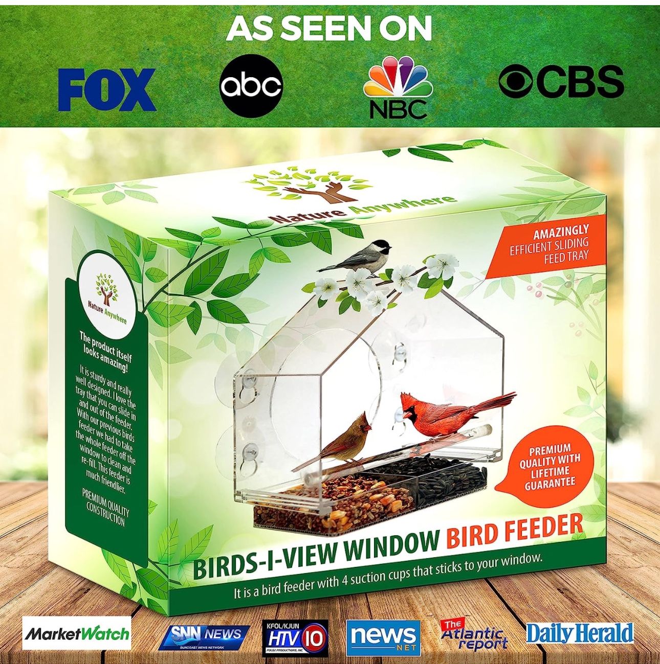 Acrylic Window Bird Feeder 