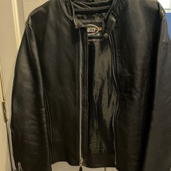 Custom Bilt Men’s Leather Motorcycle Jacket