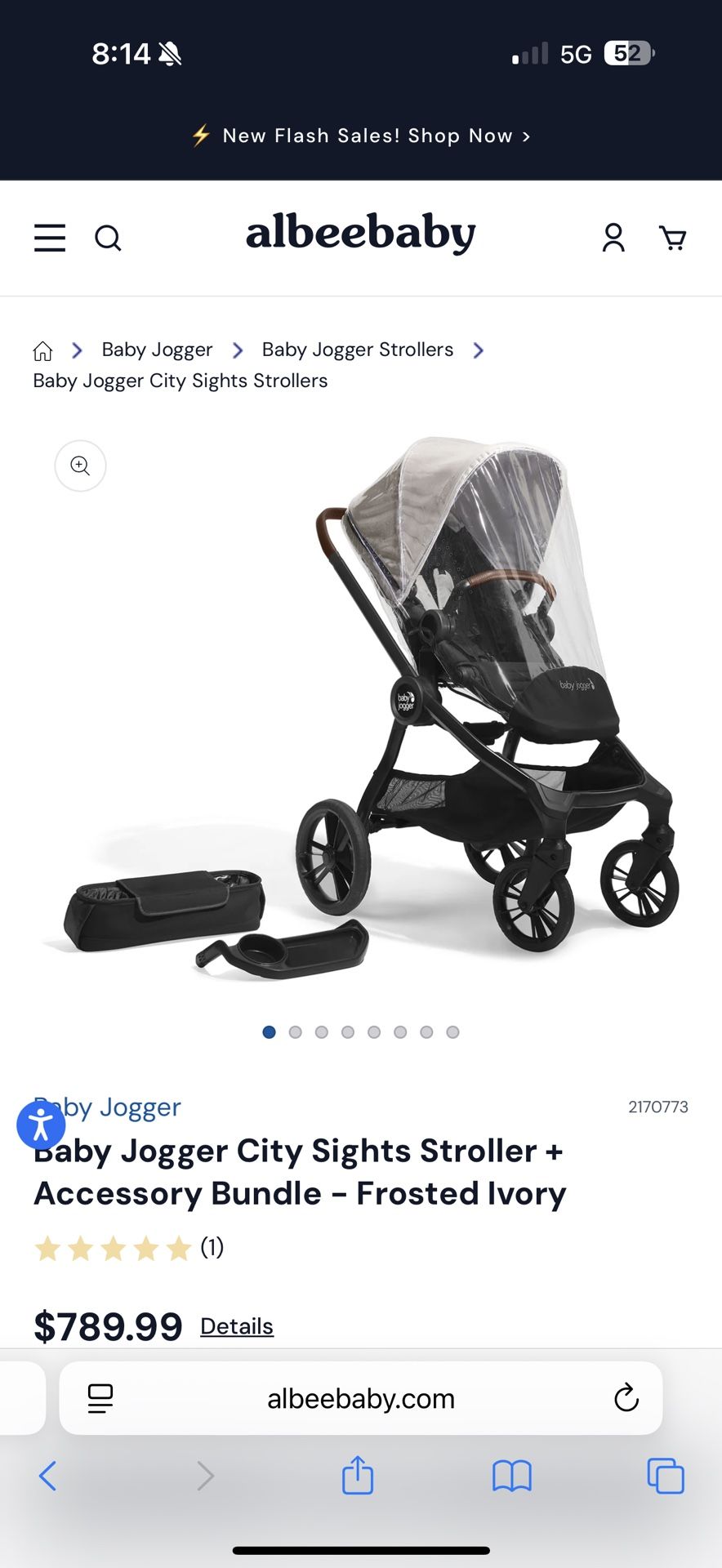 baby jogger city sights frosted ivory