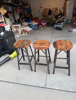 Wood & Metal Barstools - 3 Stools $30 each