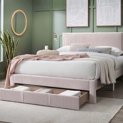 NEW💞Pink Full Platform Bed W/ Underbed Drawer (Mattress not Included)
