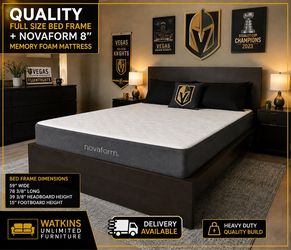 🛏️ IKEA Full-Size Bed Frame + Novaform 8” Memory Foam Mattress – LIKE NEW!