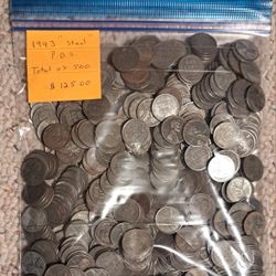 Wheat Pennys 1943 P.D.S Total of 500