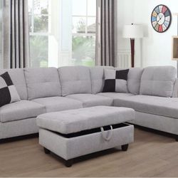 Sectional and ottoman