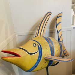 Vintage Folk Art w/ Iron stand