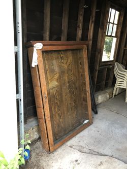 Glass shelve display case from the has lights to the inside.oak!!
