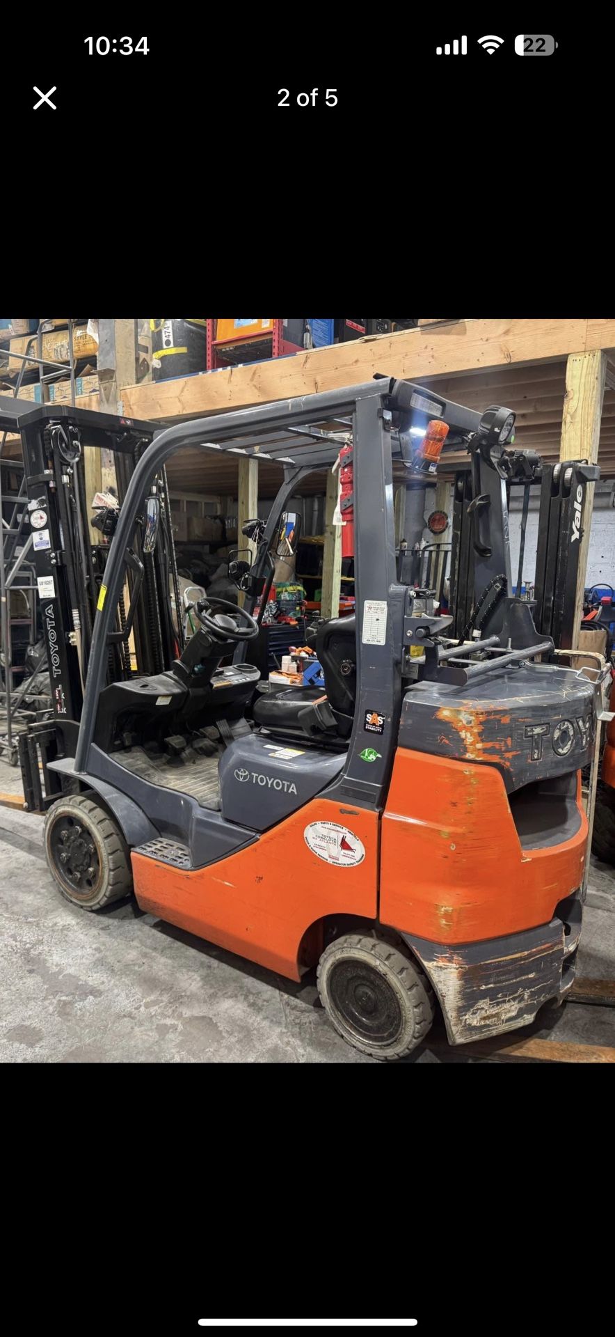 2022 Toyota 8FGCU25 Forklift – 5,000 lb Capacity – Warranty –North Bergen, NJ