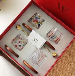 Brand New Rotating Multi Color Stained Whisky Glass With Gift Box