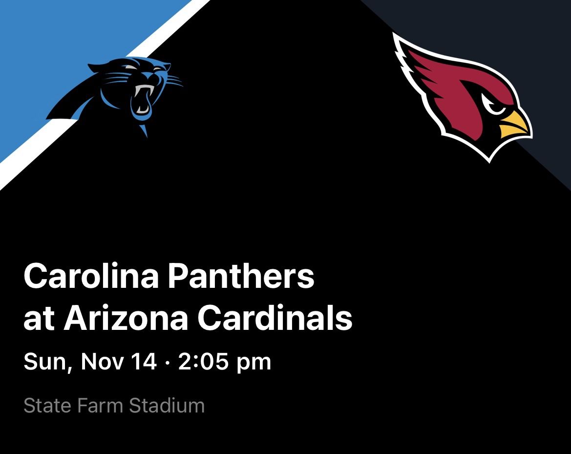 Arizona Cardinals vs Carolina Panthers Parking Pass 