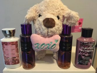$37 Valentines gift set Victoria secret and bath and body lotion with puppy