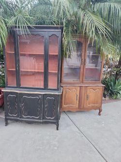 2  china cabinets Hutch    they need  some love