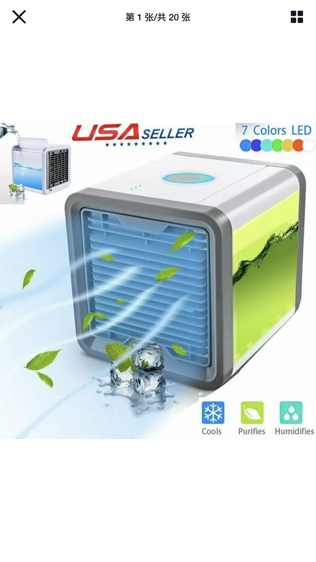 USB Portable Mini Air Conditioner Cooling For Auto Car Bedroom Cooler Fan 750ML