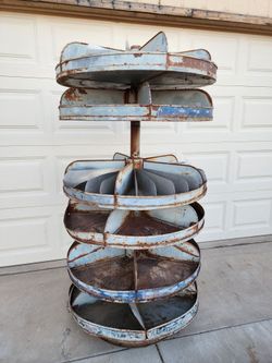 Lyon Vintage Industrial Revolving 6 Shelf Rotating Parts Storage Bin