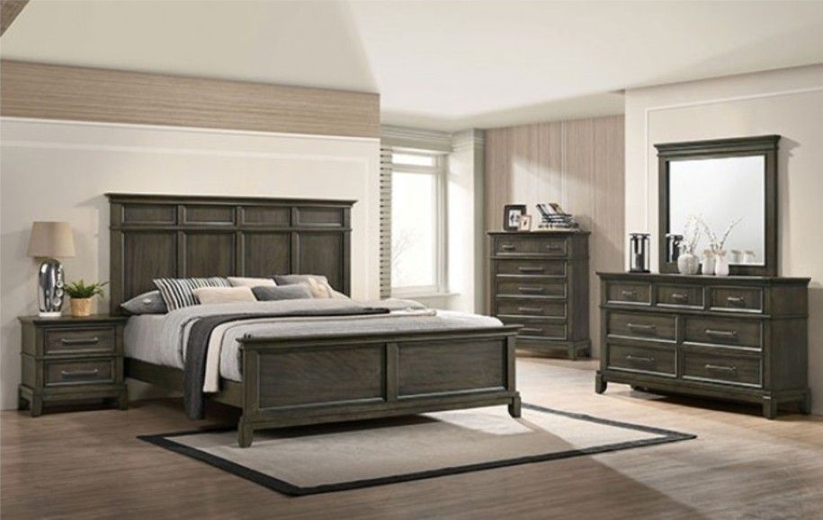 4 PC SET 1 QB+ 1 DR + 1 MR + 1 NS + NEW IN BOX (MATTRESS AND CHEST SOLD SEPARATELY)