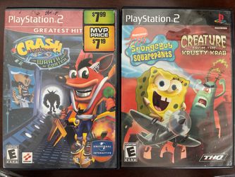 PS2  Crash Bandicoot and Sponge Bob Squarepants