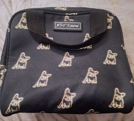 Betsey Johnson Black Dog Print Tote Lunch Bag