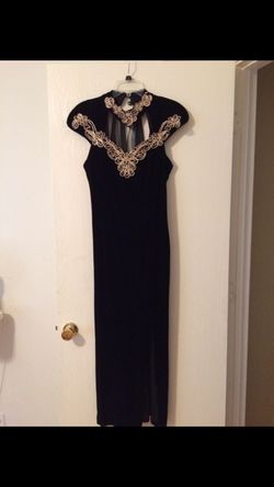 Black velvet dress