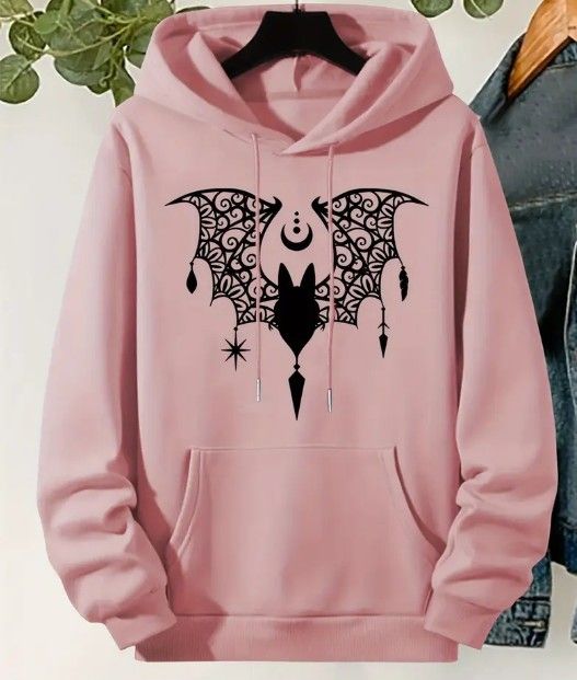 Bat Hoodie with Pockets Plus Size Sweatshirt