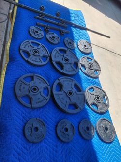 115 lbs Weider Grip Plates &Bars