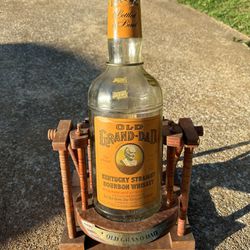 Antique Old Grand Dad Bottle With Tilt Stand