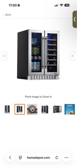 24 in. 18-Bottle and 58-Can Dual Zone Wine and Beverage Cooler in Stainless Steel,Built-in or Freestanding w/French Door